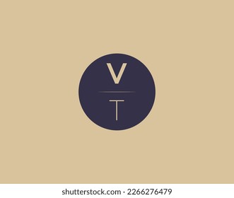 VT letter modern elegant logo design vector images