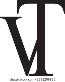 VT letter modern logo design
