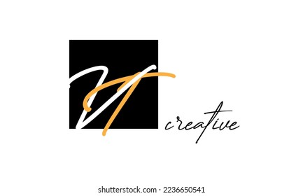 VT letters creative modern font logo design