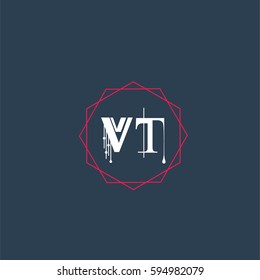 vt logo letter initial, Abstract Polygonal Background Logo, design for Corporate Business Identity,flat icon, Alphabet letter
