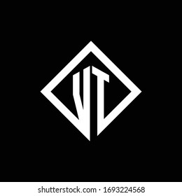 VT-Logo-Monogramm mit quadratischer, rotierender Designvorlage