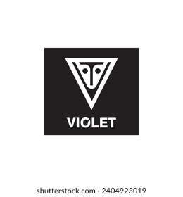 VT logo template company illustration letter violet triangle vector design