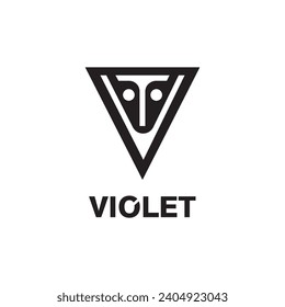 VT logo template company illustration letter violet triangle vector design