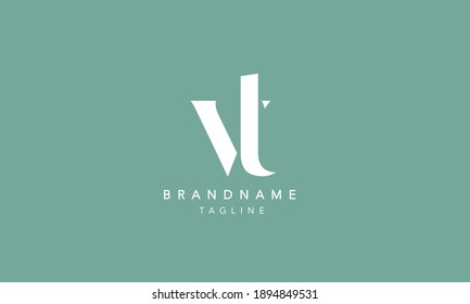 VT Lowercase Letter Initial Icon Logo Design Vector Illustration