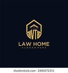 VT monogram initial logo for lawhome with shape home design
