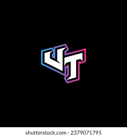 VT monogram logo design with abstract shape concept in vector