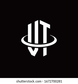 VT monogram logo in a hexagon style and surrounded by a ring