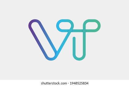 VT Monogram tech logo with monoline style. playful simple futuristic  design. A perfect logo for your tech company or any futuristic design project.