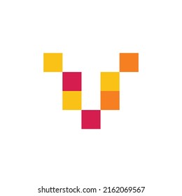 VT monogram vector logo. Colorful pixel logo with negative space. Logo for event, business, company, product, and brand.