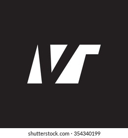 VT negative space letter logo black background
