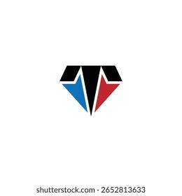 VT or TV Diamond Monogram Logo with white background. 