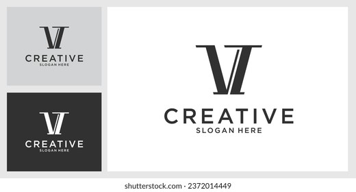 VT or TV initial letter logo design vector.