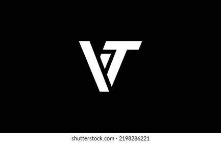 Monograma del logotipo de las letras abstractas VT, TV, V, T