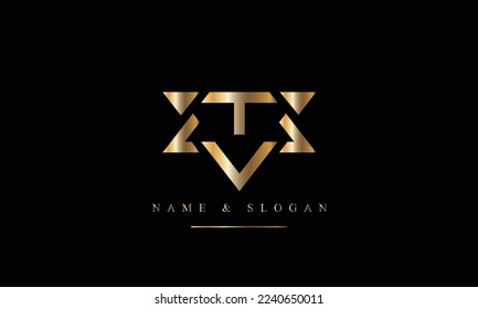 VT, TV, V, T abstract letters logo monogram