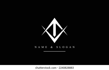 VT, TV, V, T abstract letters logo monogram