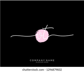 VT V T Initial handwriting logo template