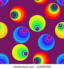 Vtctor of seamless pattern with colorful round shapes.Festive carnaval background.