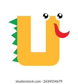 v,t,s,u alphabet cute monster isolated on white background