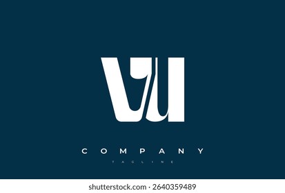 VU Abstract Geometric Logo Design. Modern and elegant logo design with simplistic typography elements, showcasing branding excellence.