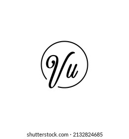 VU circle feminine concept initial logo best for beauty and fashion