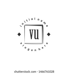 VU Initial beauty monogram logo vector