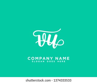 VU Initial Handwriting Logo Vector