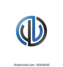 VU initial letters looping linked circle logo blue black