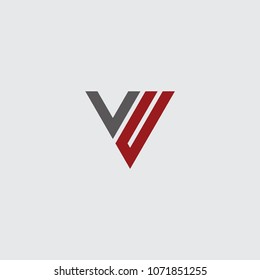 vu initial logo design triangle vector