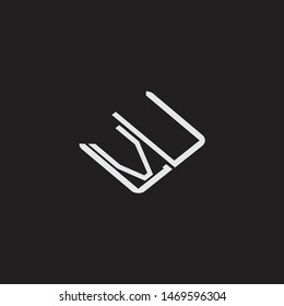 VU Initial Logo letters with rotate squere template