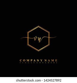 VU Initial luxury handwriting logo vector