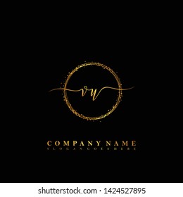 VU Initial luxury handwriting logo vector