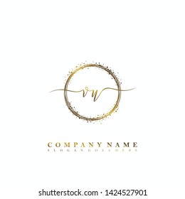 VU Initial luxury handwriting logo vector