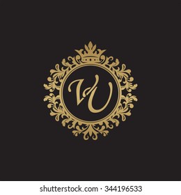 VU initial luxury ornament monogram logo