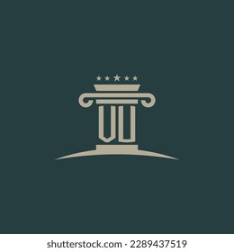 VU initials law of justice logo vector design template