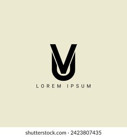 VU letter logo design. VU polygon, circle, triangle, hexagon, flat and simple style with white color variation letter logo set in one artboard. VU minimalist and classic logo. VU