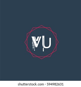 vu logo letter initial, Abstract Polygonal Background Logo, design for Corporate Business Identity,flat icon, Alphabet letter
