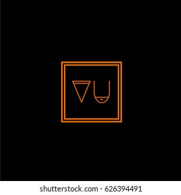 vu logo letter initial, Abstract Polygonal Background Logo, design for Corporate Business Identity,flat icon, Alphabet letter
