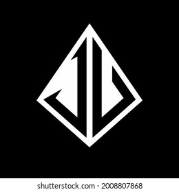 VU logo letters monogram with prisma shape design template vector icon modern