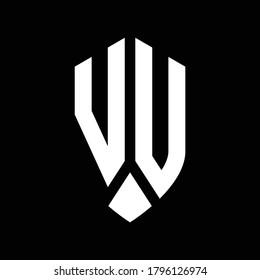 vu logo monogram with emblem shield style design template
