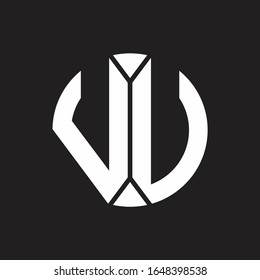 VU Logo monogram with piece circle ribbon style