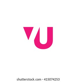 VU Logo. Vector Graphic Branding Letter Element. White Background