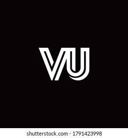 VU monogram logo with abstract line design template