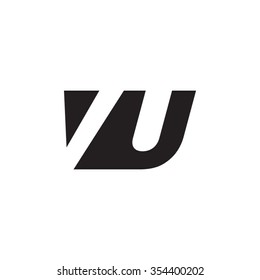 VU negative space letter logo