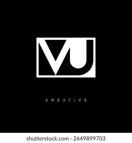 VU Negative Space Monogram – Minimalist Black and White Letter mark Logo for Creative Branding, Fashion Identity  Modern Design Concepts
