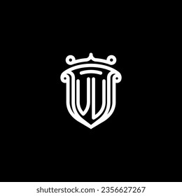 VU shield initial monogram with high quality professional design that will print well