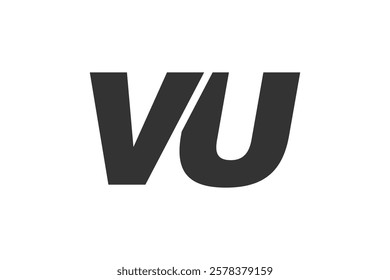 VU Techno Editable Font Logo For Corporate Branding. Bold, Futuristic Design With Unique Typographic Ideas. Minimal Custom Type And Dynamic Letter Variations For Promotion, Printing, And Book Titles