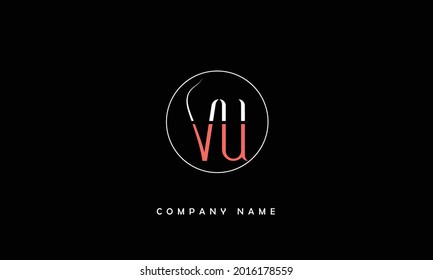 VU, UV Alphabets Letters Logo Monogram