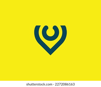 VU UV Logo design vector template