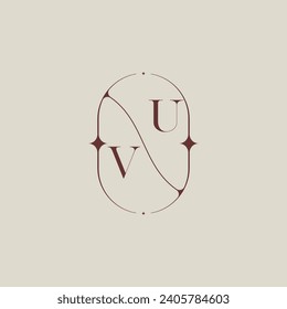 VU wedding classic in elegant monogram with high quality professional design that will print well