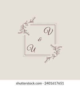 VU wedding line square monogram with high quality professional design that will print well